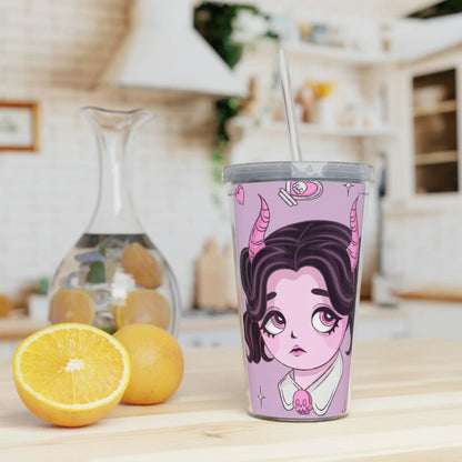 Gothic Lolita Kawaii Plastic Tumbler Cute Lid Straw Puppy's Aesthetics