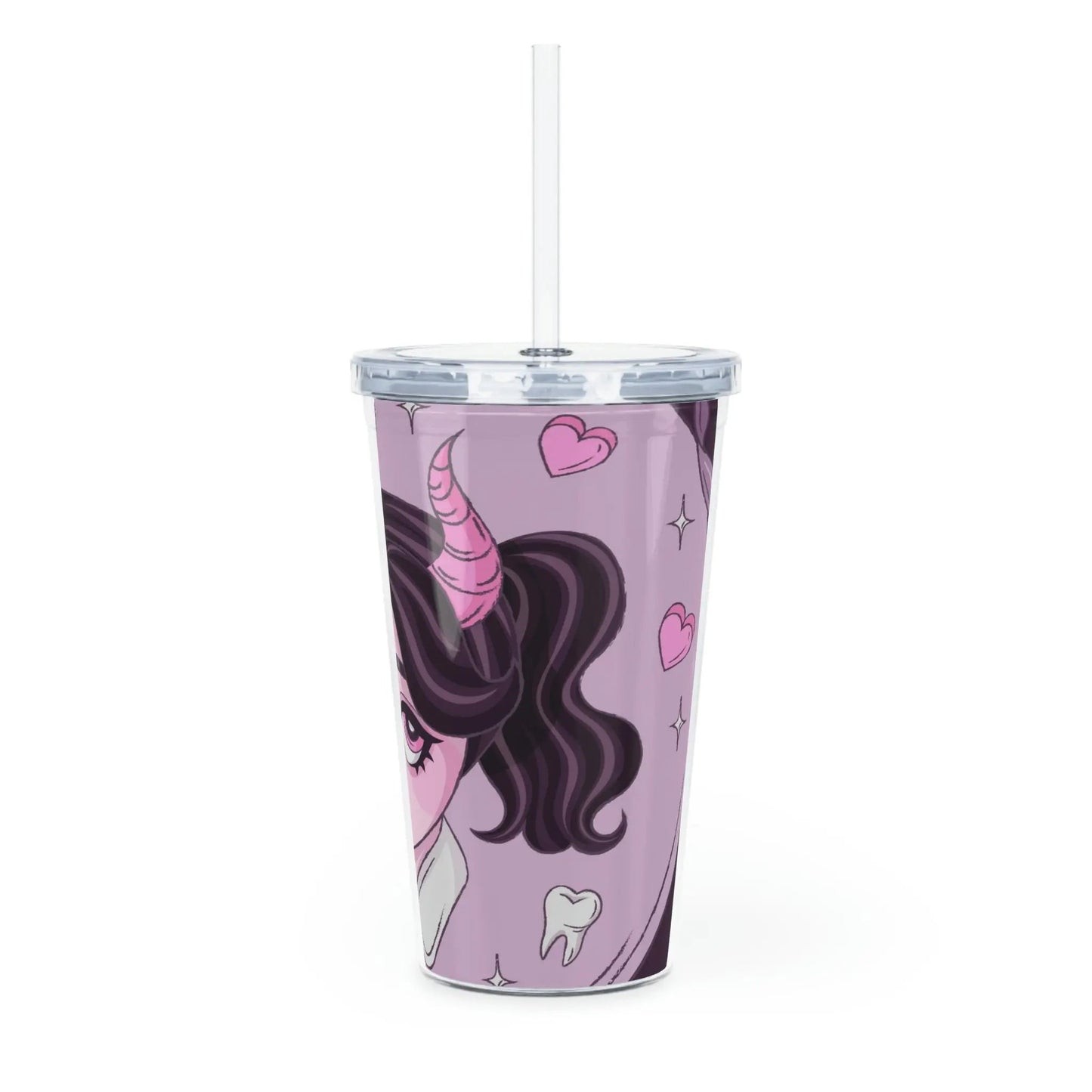 Gothic Lolita Kawaii Plastic Tumbler Cute Lid Straw Puppy's Aesthetics