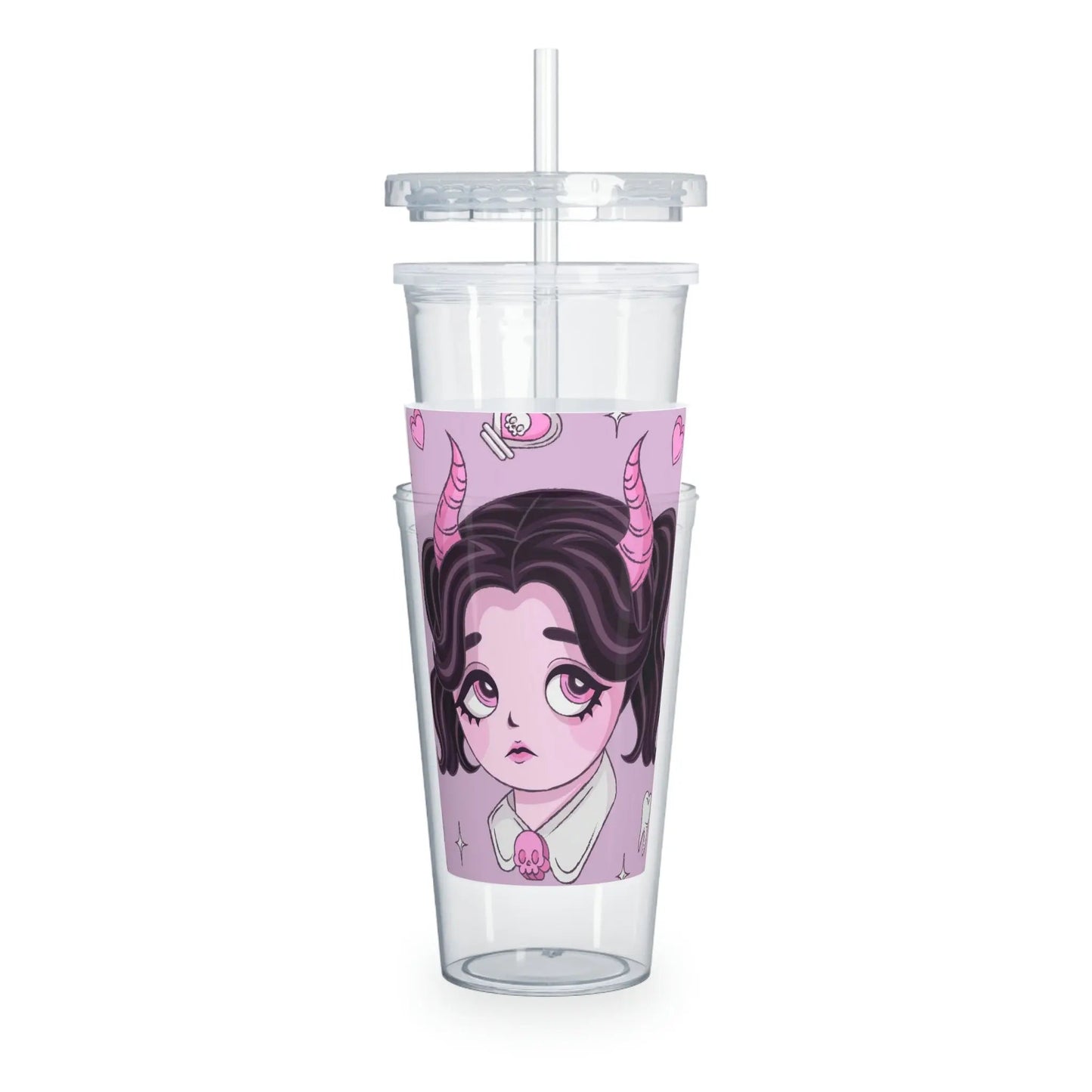 Gothic Lolita Kawaii Plastic Tumbler Cute Lid Straw Puppy's Aesthetics