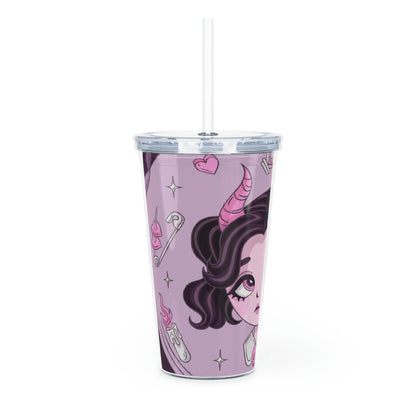 Gothic Lolita Kawaii Plastic Tumbler Cute Lid Straw Puppy's Aesthetics