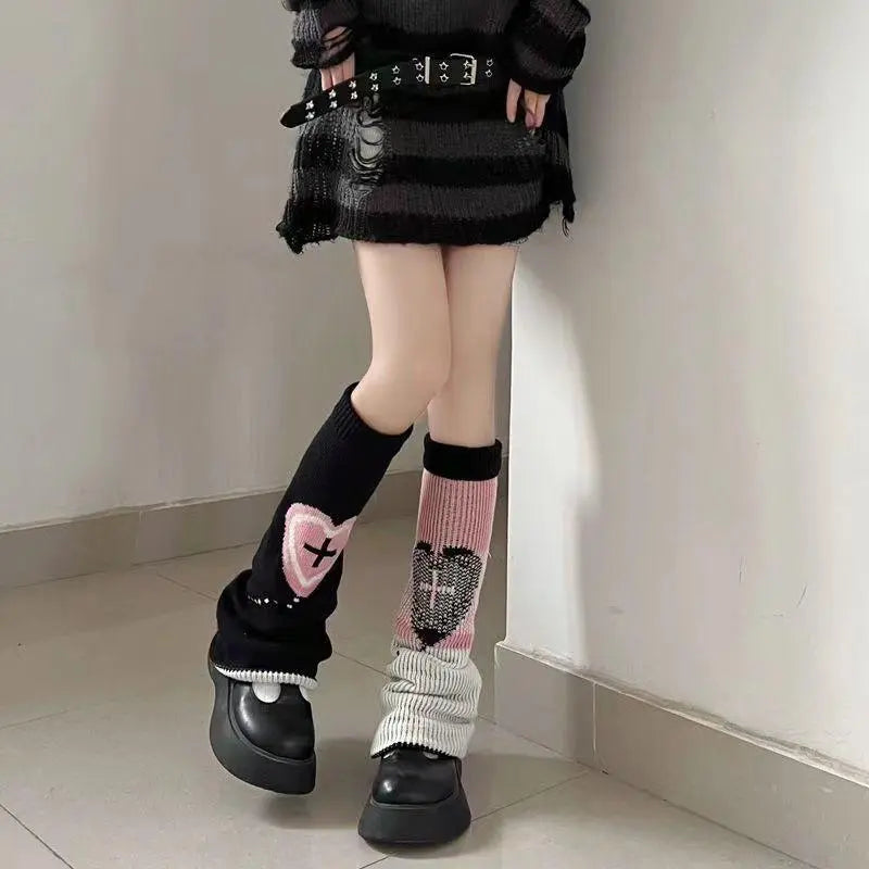 Gothic Reversible Leg Warmers Puppy's Aesthetics