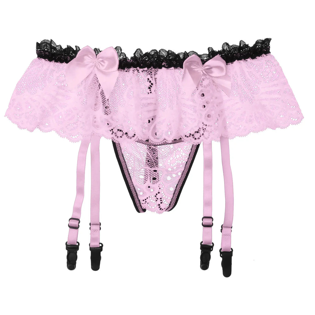 Sissy Garter Lace Bow Briefs (Colors)