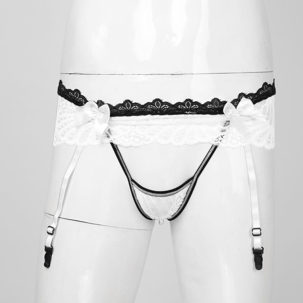 Sissy Garter Lace Bow Briefs (Colors)