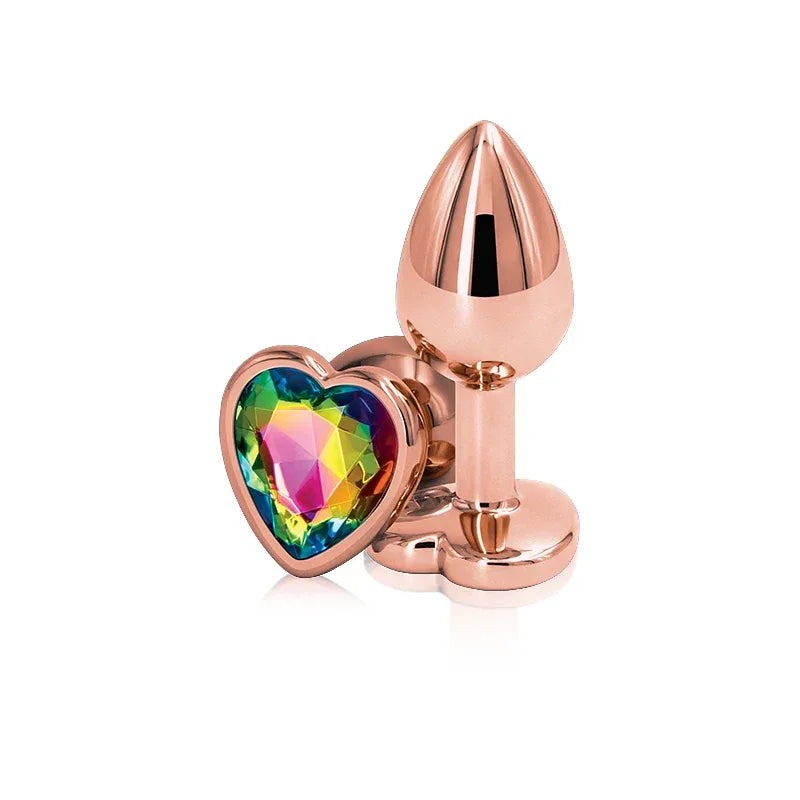 Heart-Shaped Crystal Metal Anal Set - Puppy's Aesthetics