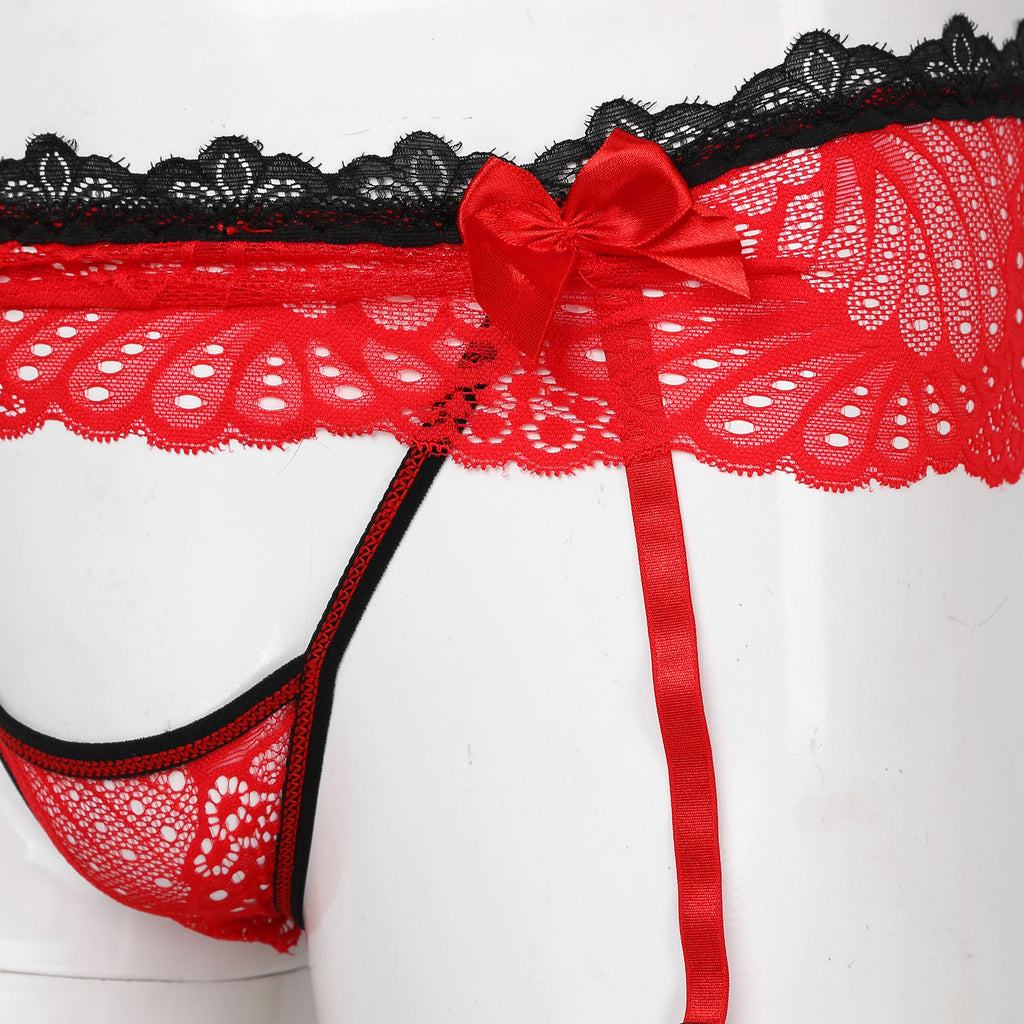 Sissy Garter Lace Bow Briefs (Colors)