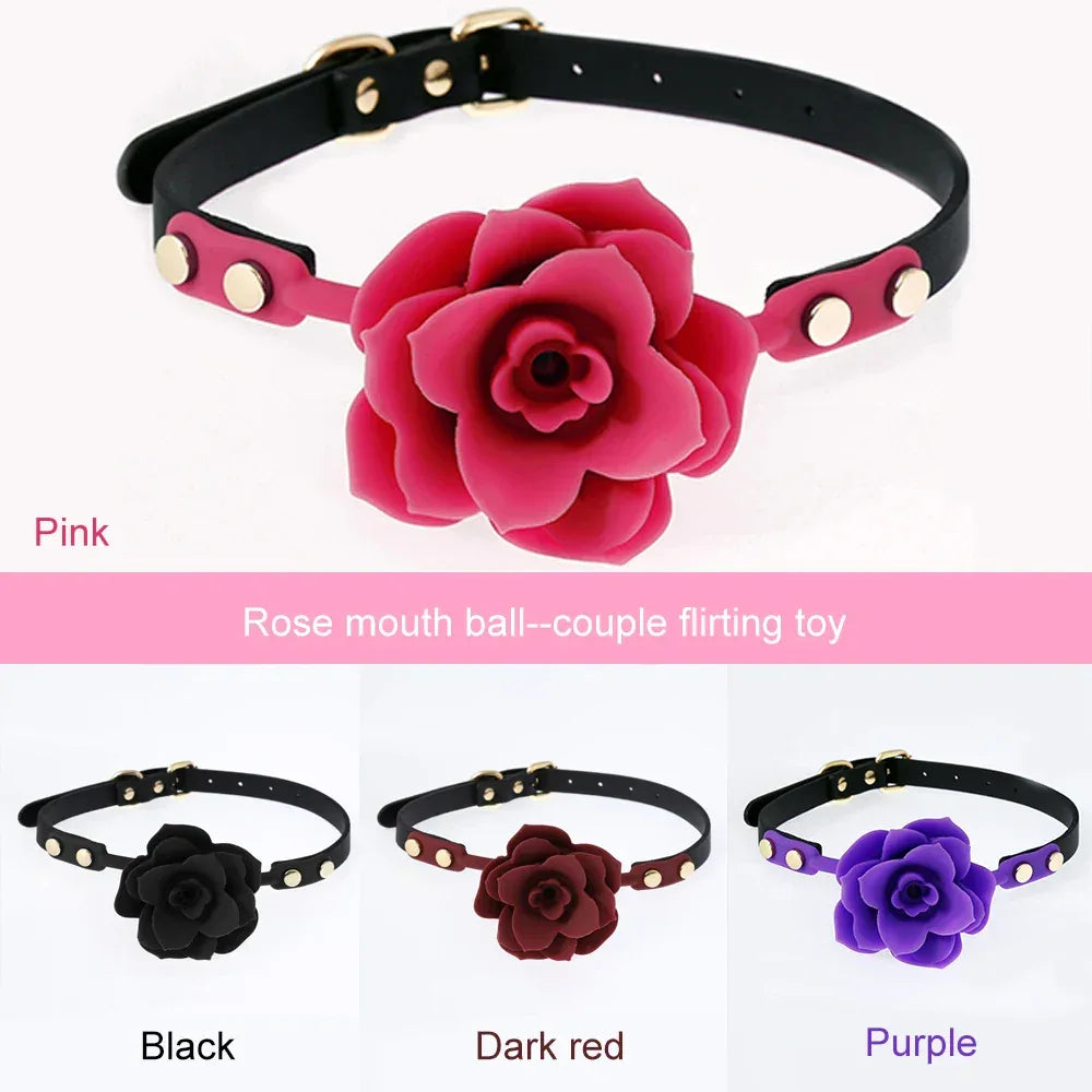 Silicone Rose Mouth Plug Ball - Puppy's Aesthetics
