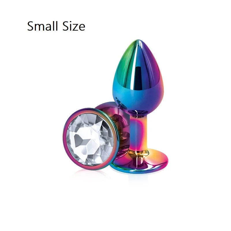 Heart-Shaped Crystal Metal Anal Set