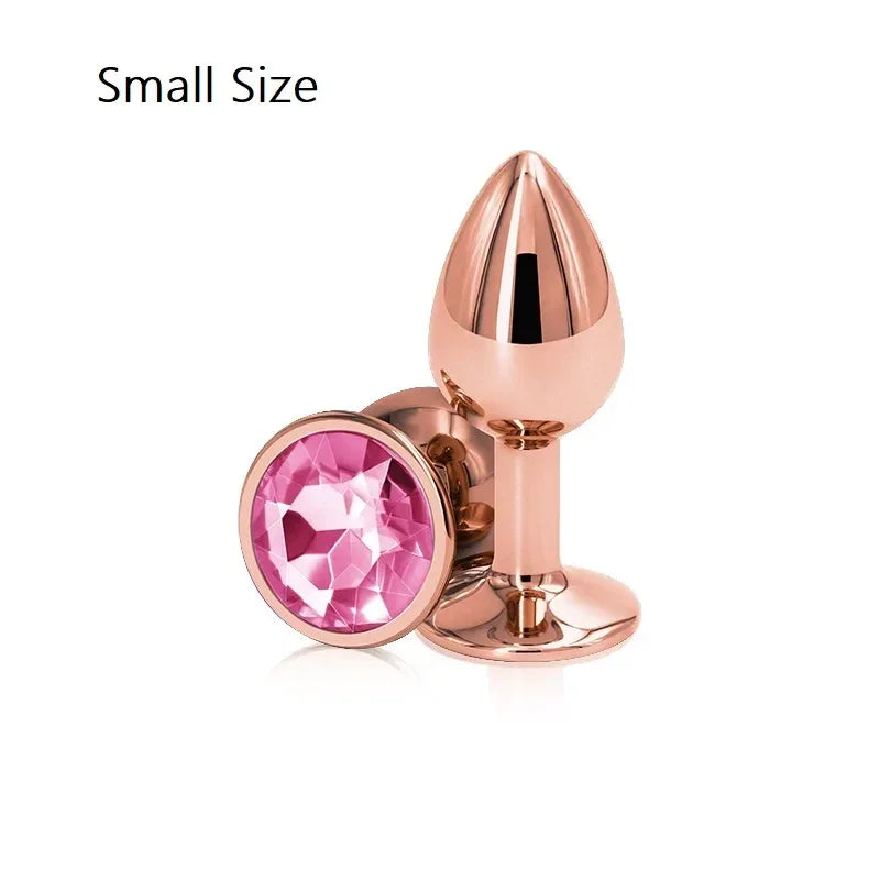 Heart-Shaped Crystal Metal Anal Set - Puppy's Aesthetics