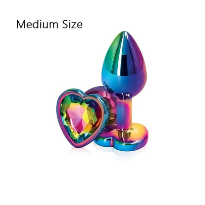 Heart-Shaped Crystal Metal Anal Set - Puppy's Aesthetics