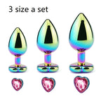 Heart-Shaped Crystal Metal Anal Set