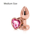 Heart-Shaped Crystal Metal Anal Set