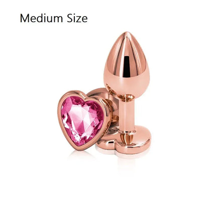 Heart-Shaped Crystal Metal Anal Set - Puppy's Aesthetics