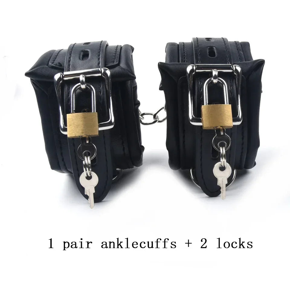 Ankle & Wrist Chain Lock Bondage Restraints - Puppy's Aesthetics
