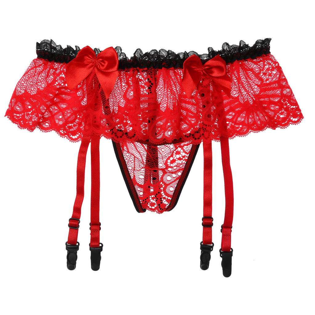 Sissy Garter Lace Bow Briefs (Colors)