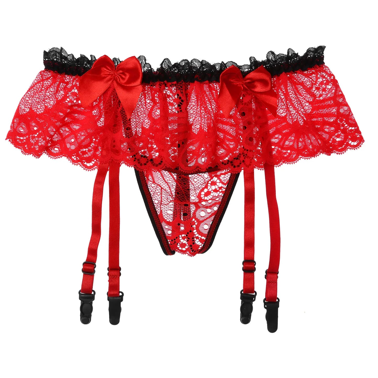 Sissy Garter Lace Bow Briefs (Colors)