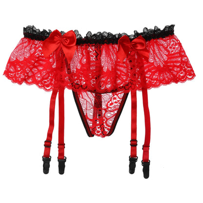 Sissy Garter Lace Bow Briefs (Colors)