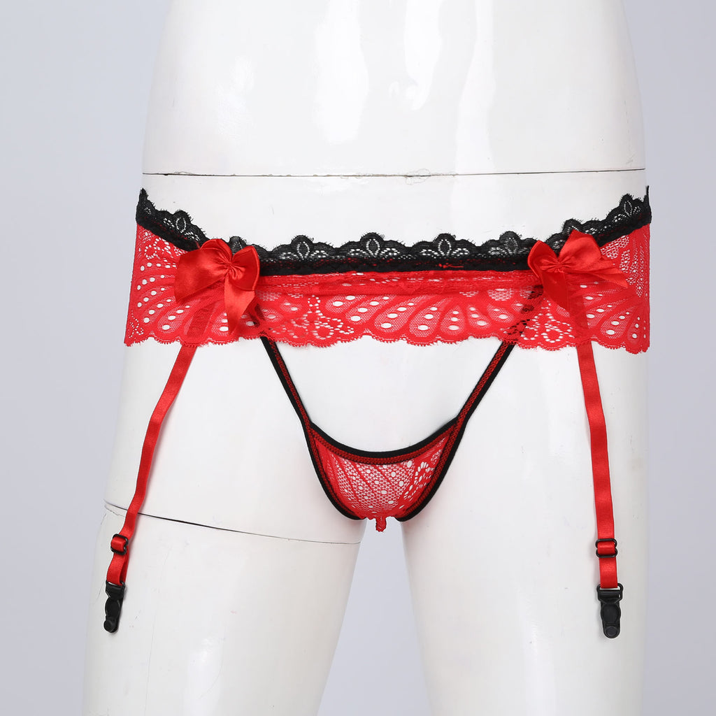 Sissy Garter Lace Bow Briefs (Colors)