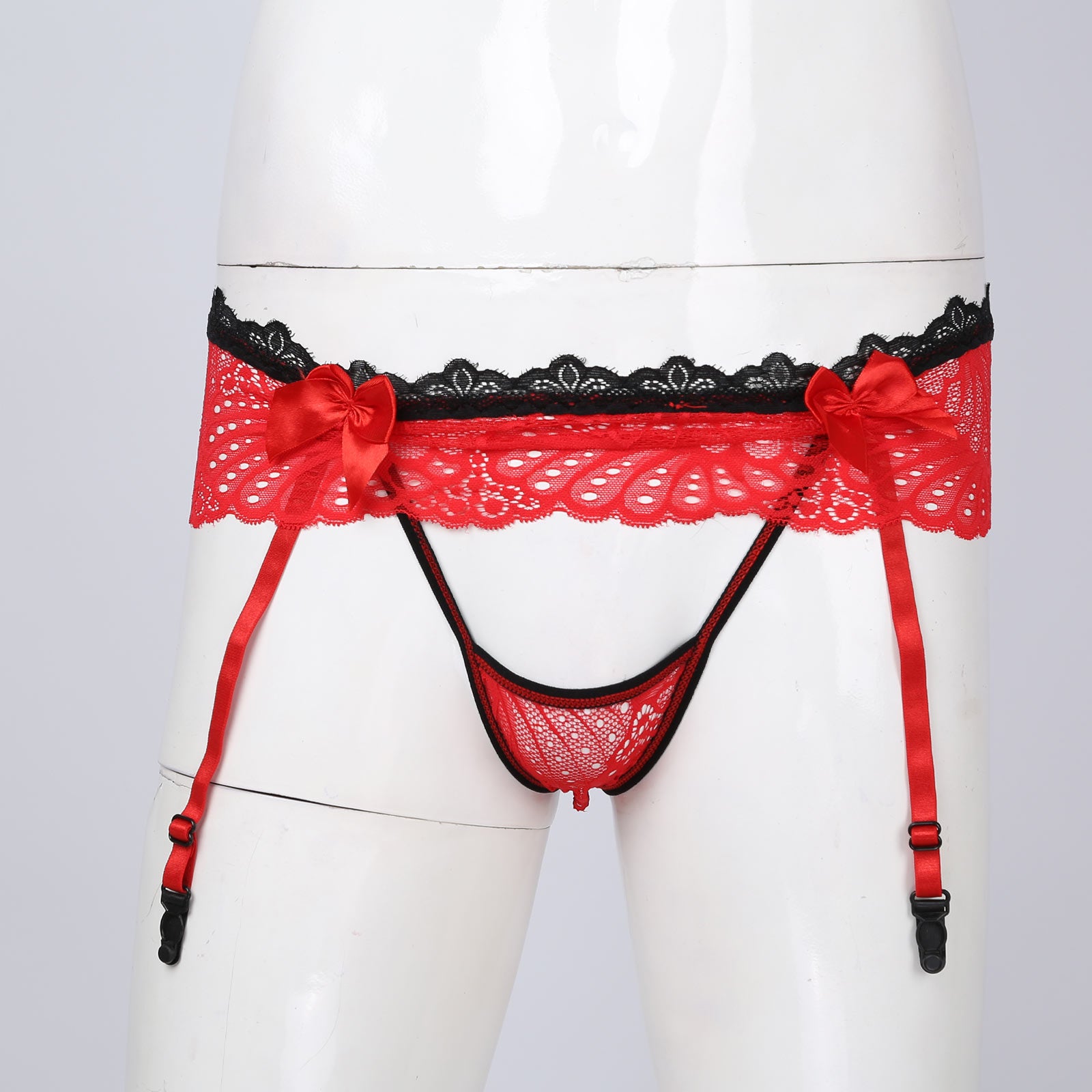Sissy Garter Lace Bow Briefs (Colors)