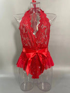 Midnight Tease Mesh Lace Babydoll Bodysuit (Colors)