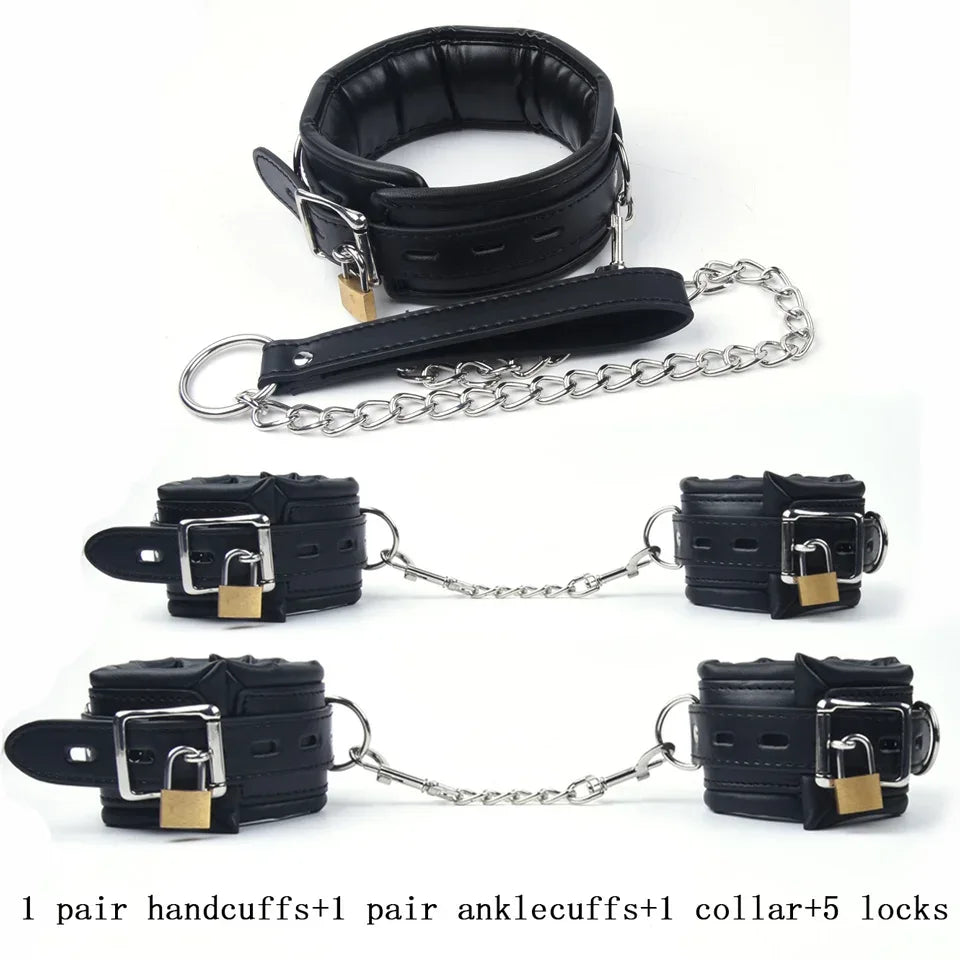 Ankle & Wrist Chain Lock Bondage Restraints - Puppy's Aesthetics