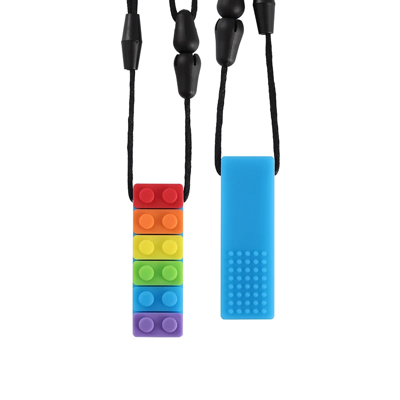 Rainbow Brick Sensory Chew Necklace – 5 Pack - Puppy's Aesthetics