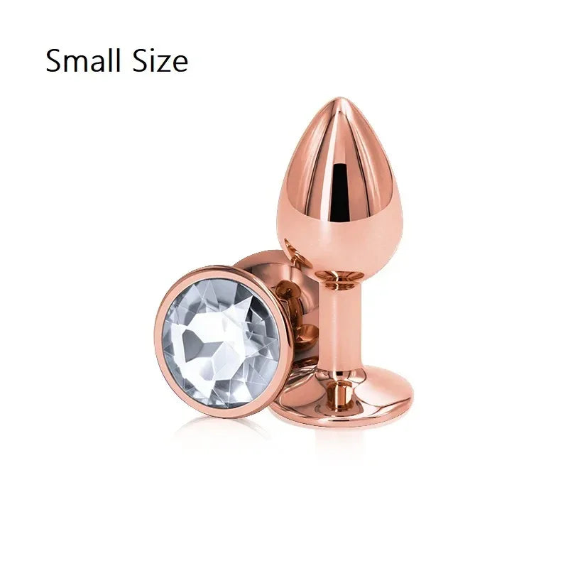 Heart-Shaped Crystal Metal Anal Set - Puppy's Aesthetics