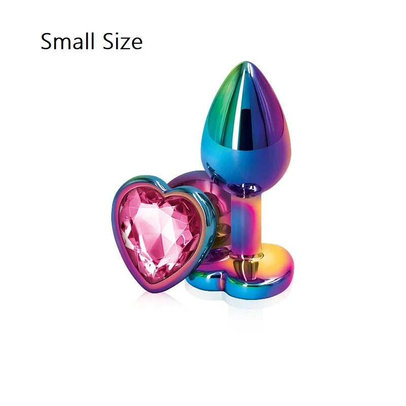 Heart-Shaped Crystal Metal Anal Set