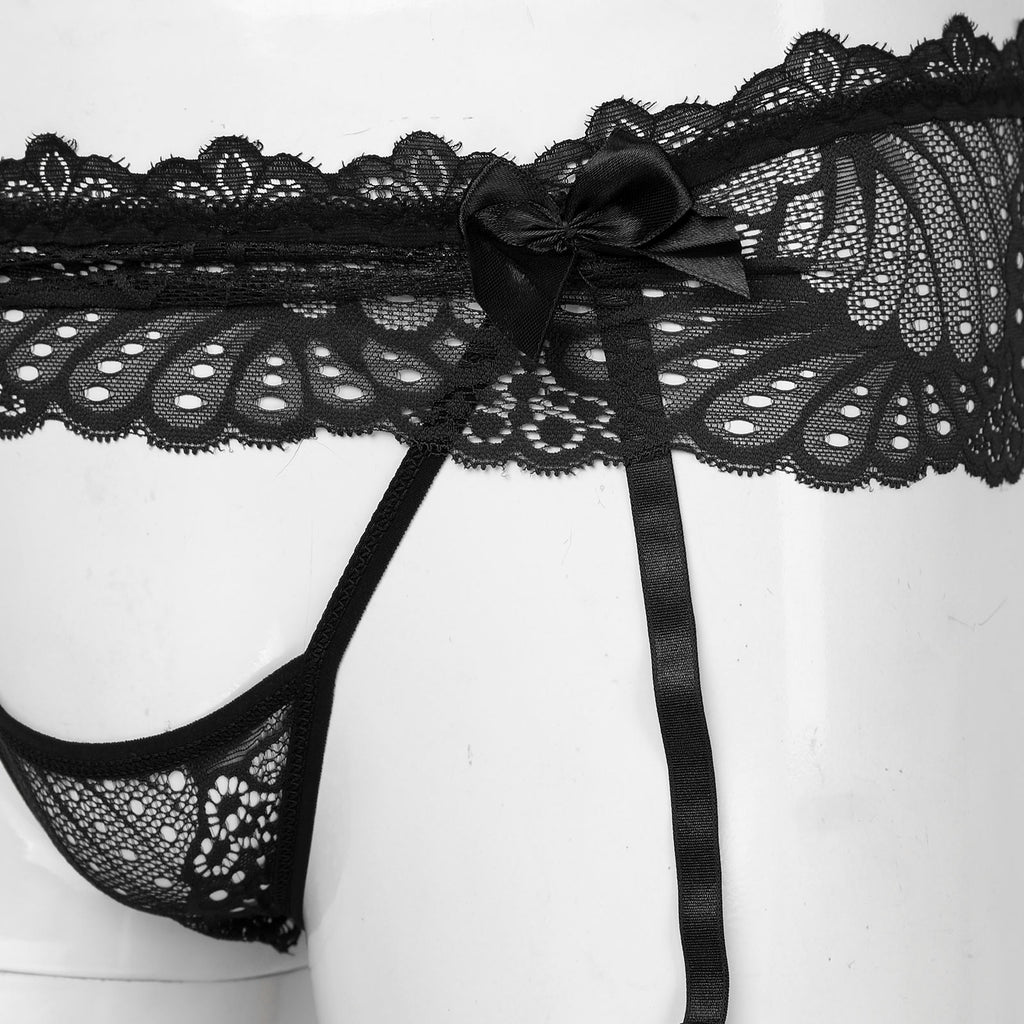 Sissy Garter Lace Bow Briefs (Colors)