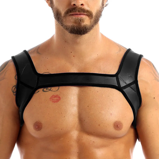 Black Neoprene Wide Shoulder Harness
