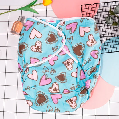 Cookie Hearts Blue ABDL Cloth Diaper