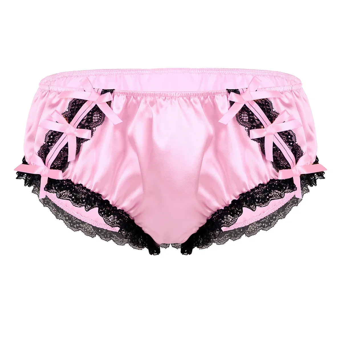 Sissy Underwear Shiny Satin Lace Ruffled Panties - Puppy's Aesthetics
