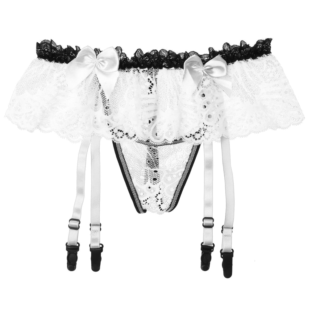 Sissy Garter Lace Bow Briefs (Colors)