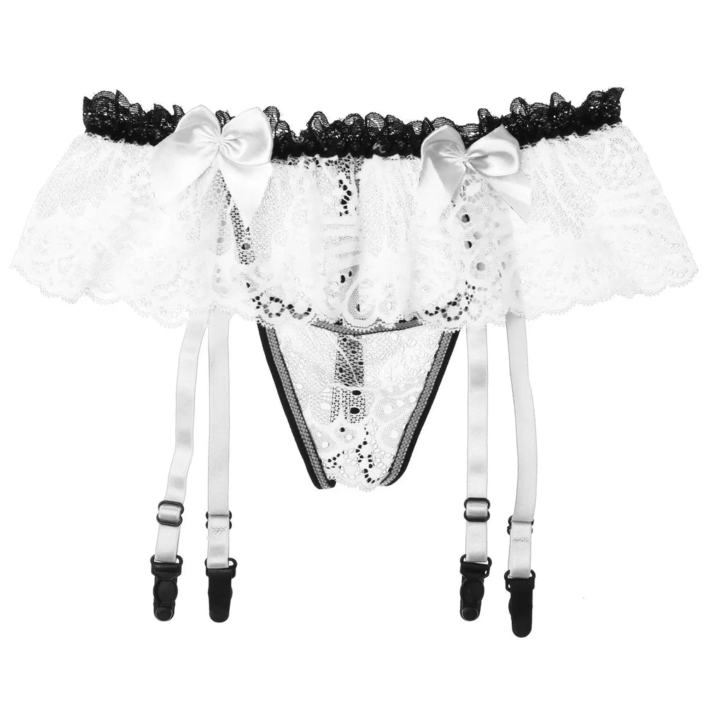 Sissy Garter Lace Bow Briefs (Colors)