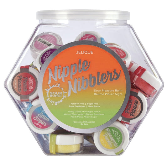 Jelique Nipple Nibblers Sour Pleasure Balm Assorted (Display Bowl/36Pcs) 3g