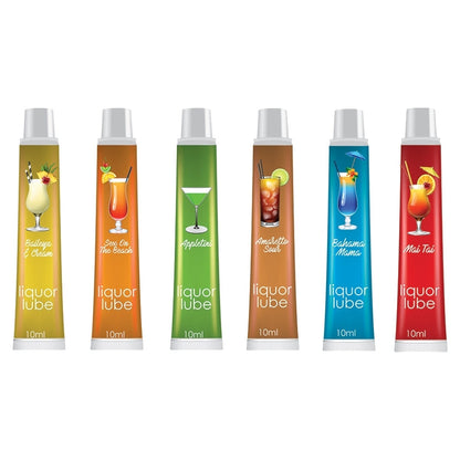 USA Only - Liquor Lube 10ml Resealable Tubes-Assorted Flavors Display of 72