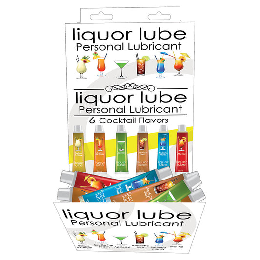 USA Only - Liquor Lube 10ml Resealable Tubes-Assorted Flavors Display of 72