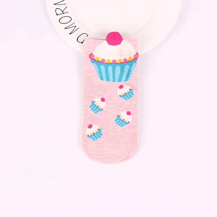 5 Pairs Kawaii Cupcake Ankle Socks