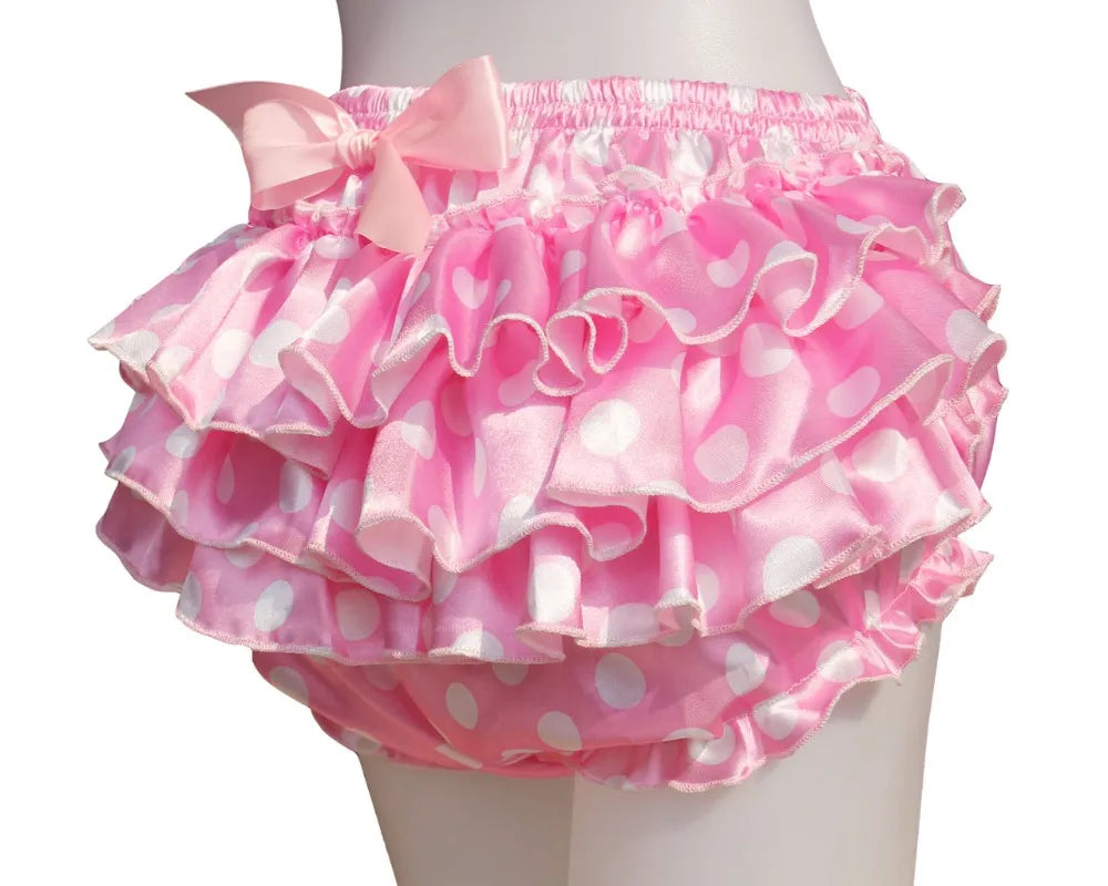 Sweet Pink Polka Dot Ruffle Panties Bloomers
