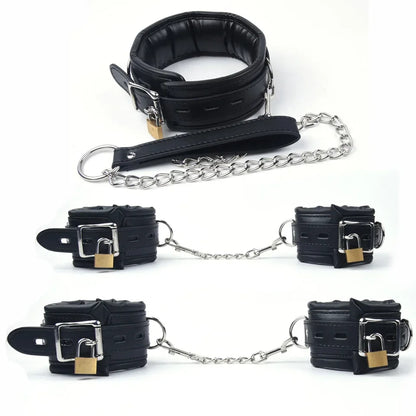 Ankle & Wrist Chain Lock Bondage Restraints - Puppy's Aesthetics