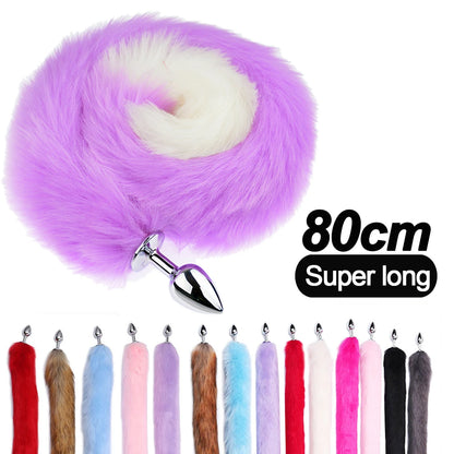 80cm Long Faux Fur Anal Tail (Colors)