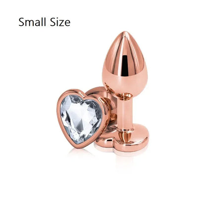 Heart-Shaped Crystal Metal Anal Set - Puppy's Aesthetics