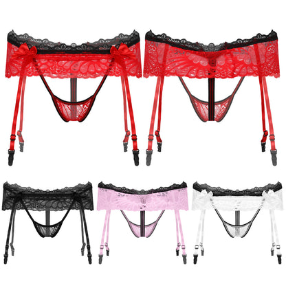 Sissy Garter Lace Bow Briefs (Colors)