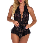 Midnight Tease Mesh Lace Babydoll Bodysuit (Colors)