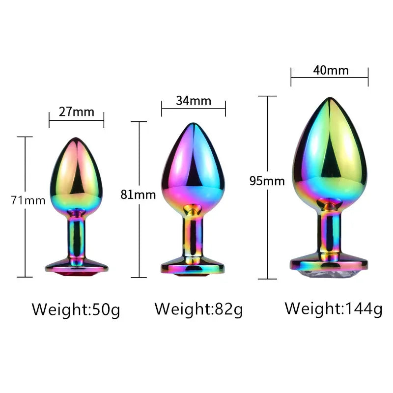Heart-Shaped Crystal Metal Anal Set - Puppy's Aesthetics
