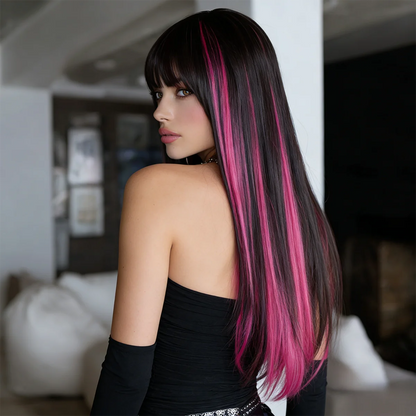 Midnight Rebel Straight Wig with Bangs (28 Inch)