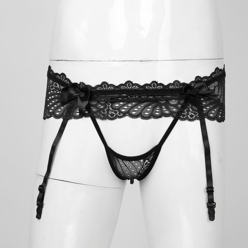 Sissy Garter Lace Bow Briefs (Colors)