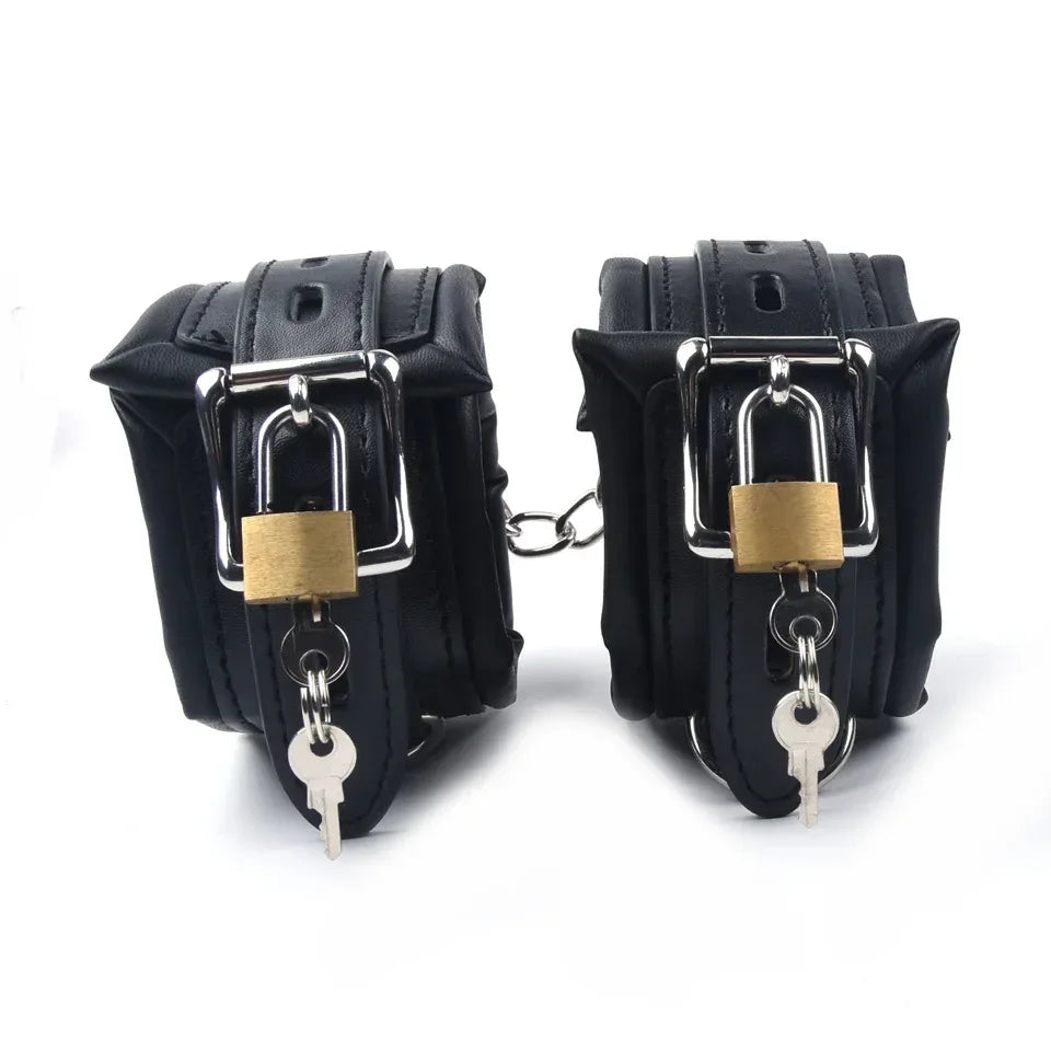 Ankle & Wrist Chain Lock Bondage Restraints - Puppy's Aesthetics