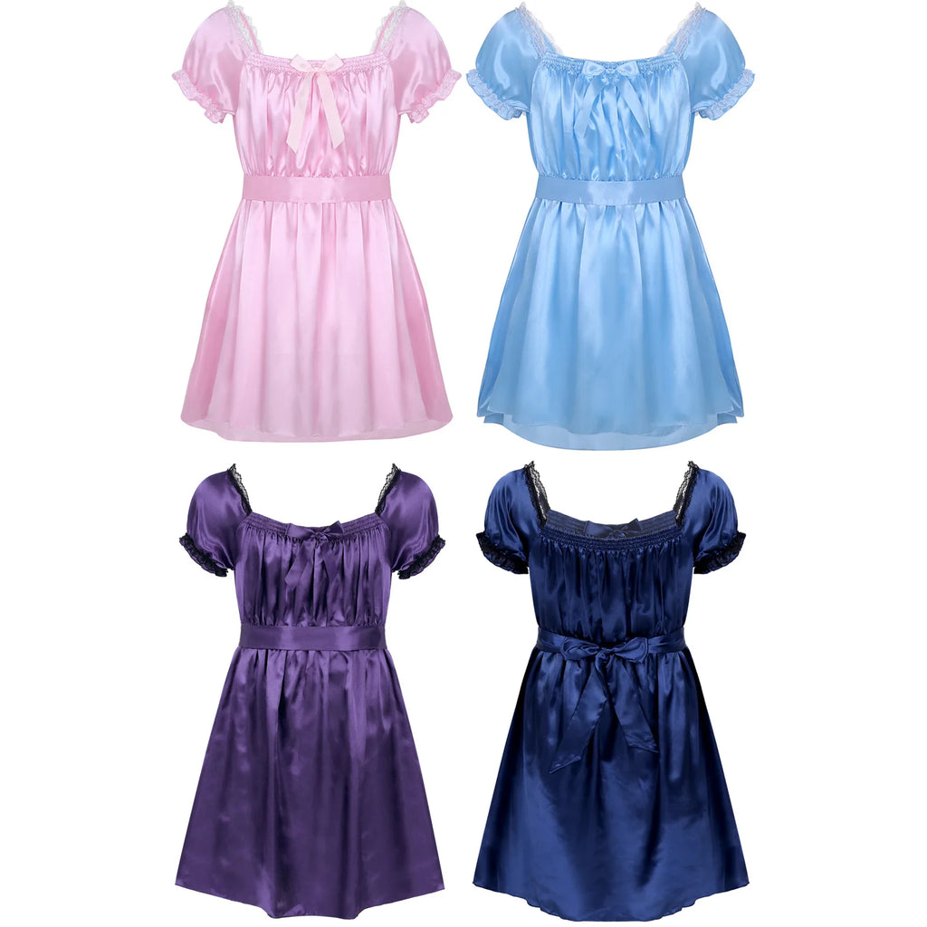 Sissy Men’s Shiny Satin Dress (Colors)