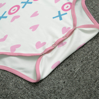 Hearts XOXO Adult Onesie Bodysuit Puppy's Aesthetics