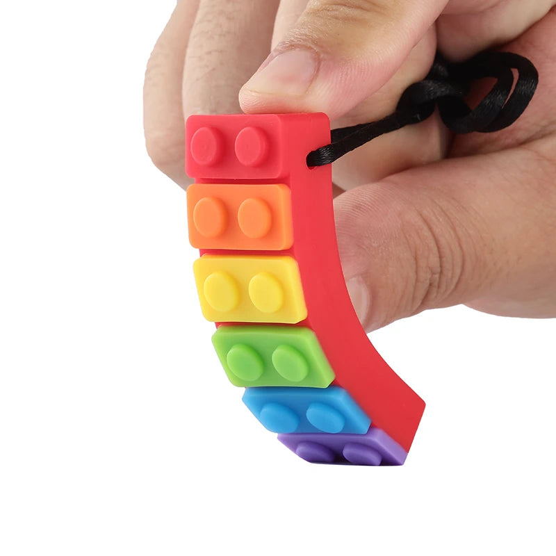 Rainbow Brick Sensory Chew Necklace – 5 Pack - Puppy's Aesthetics